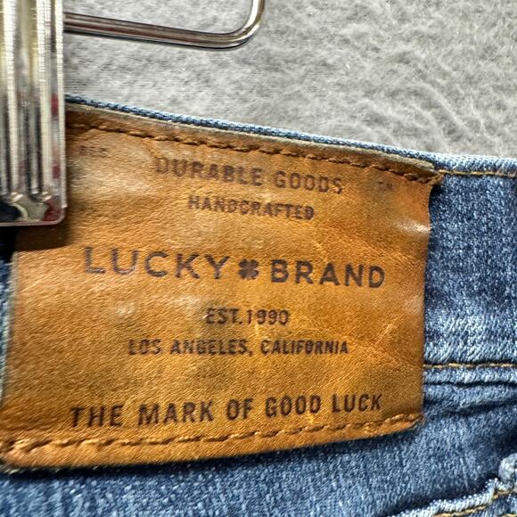 Lucky Brand Jeans Mens 33x30 (34x29 ACTUAL) 221 Straight Blue Denim Faded Wash - Picture 7 of 11